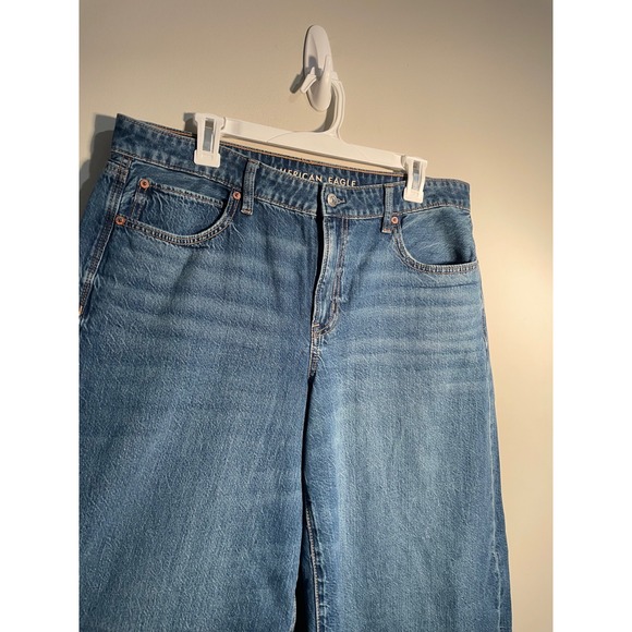American Eagle A-Line Fit Wide Leg Baggy Jeans Size 12 Casual Effortless 2025 - Picture 4 of 14